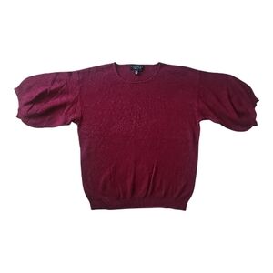 Laundry By Shelli Segal Women's Burgundy Crewneck Sweater